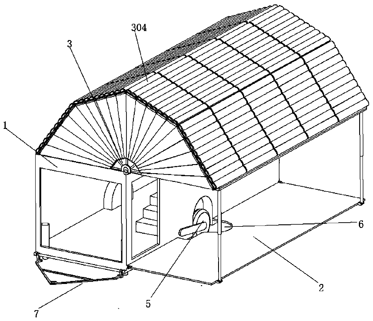 Convenient-to-move folding cabin and using method thereof