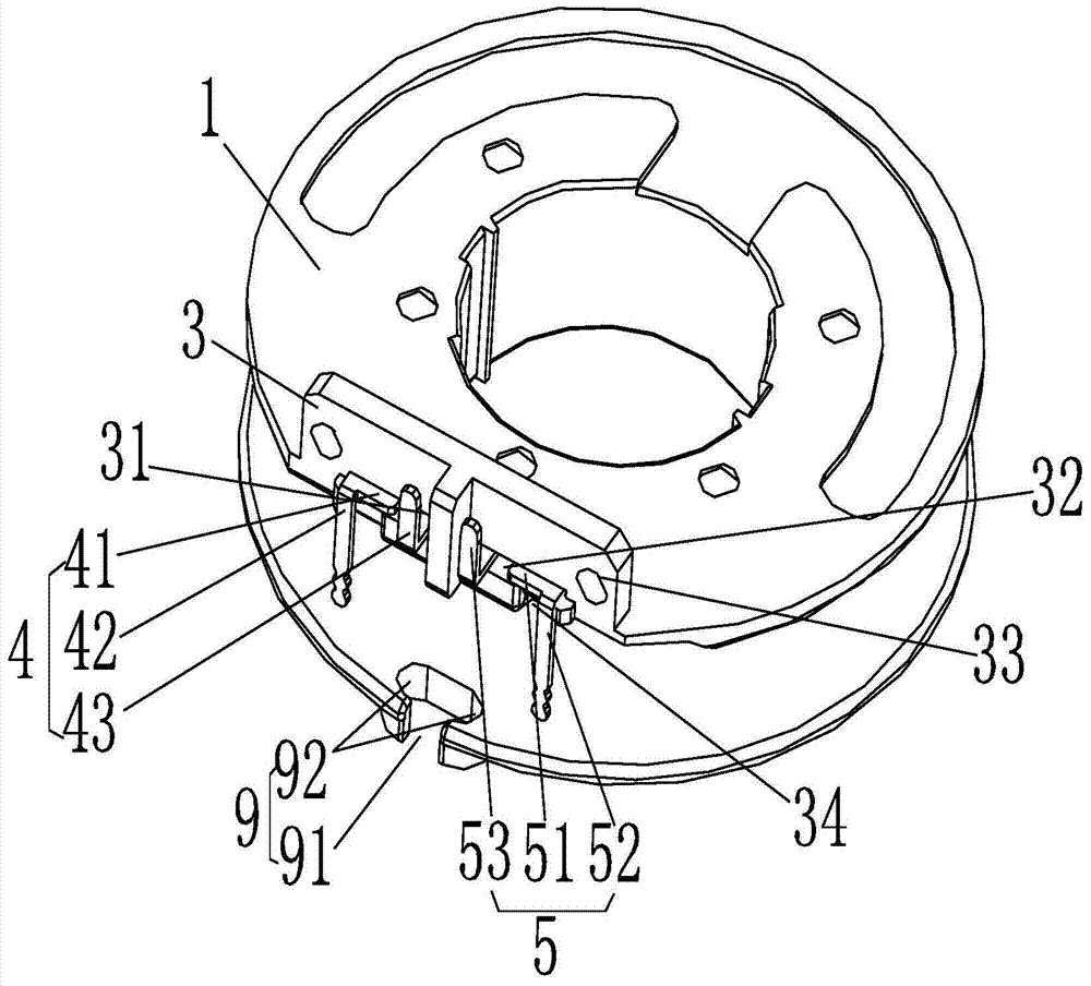 Lead wire structure of a claw-pole miniature permanent magnet synchronous motor coil