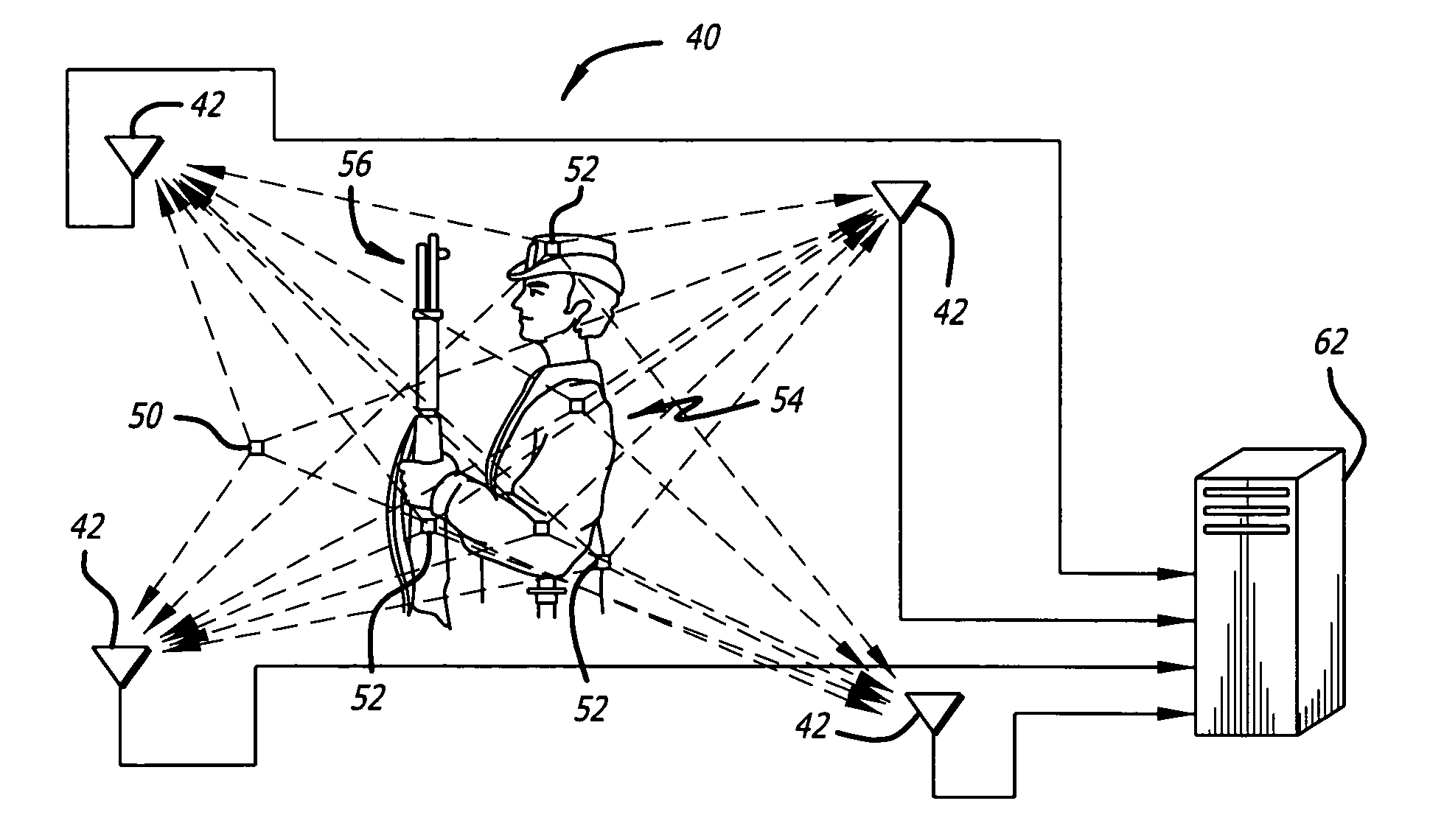 Radio frequency motion tracking system and method