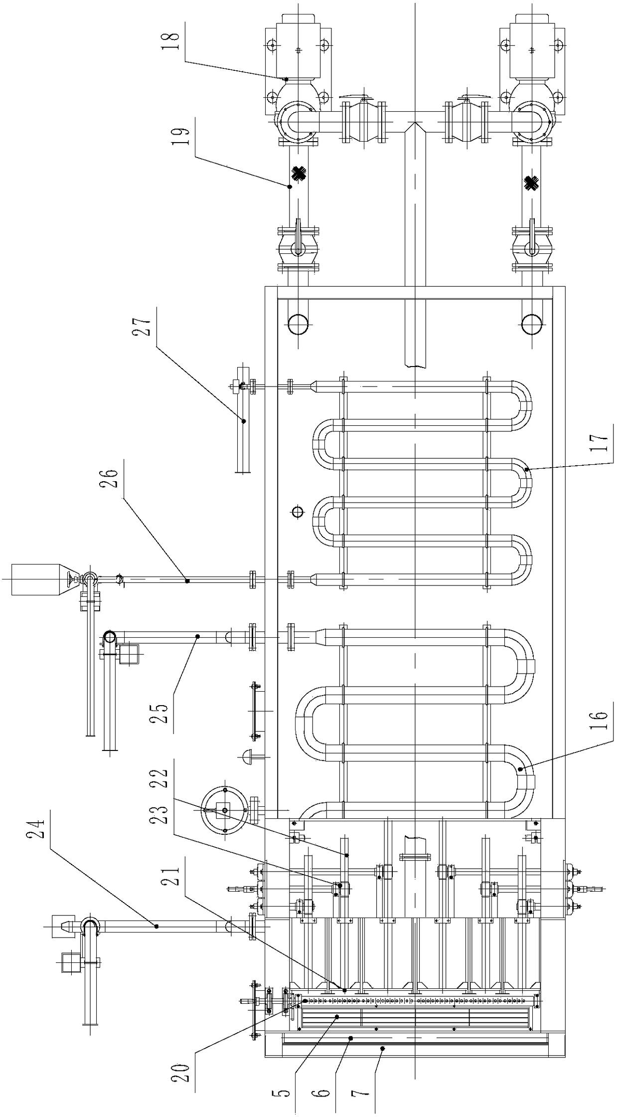 A steel wire water bath quenching unit