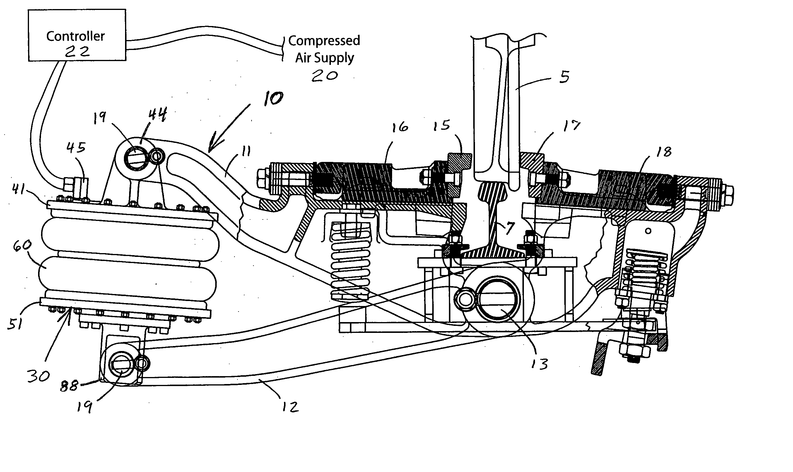 Bladder actuator for a railroad retarder
