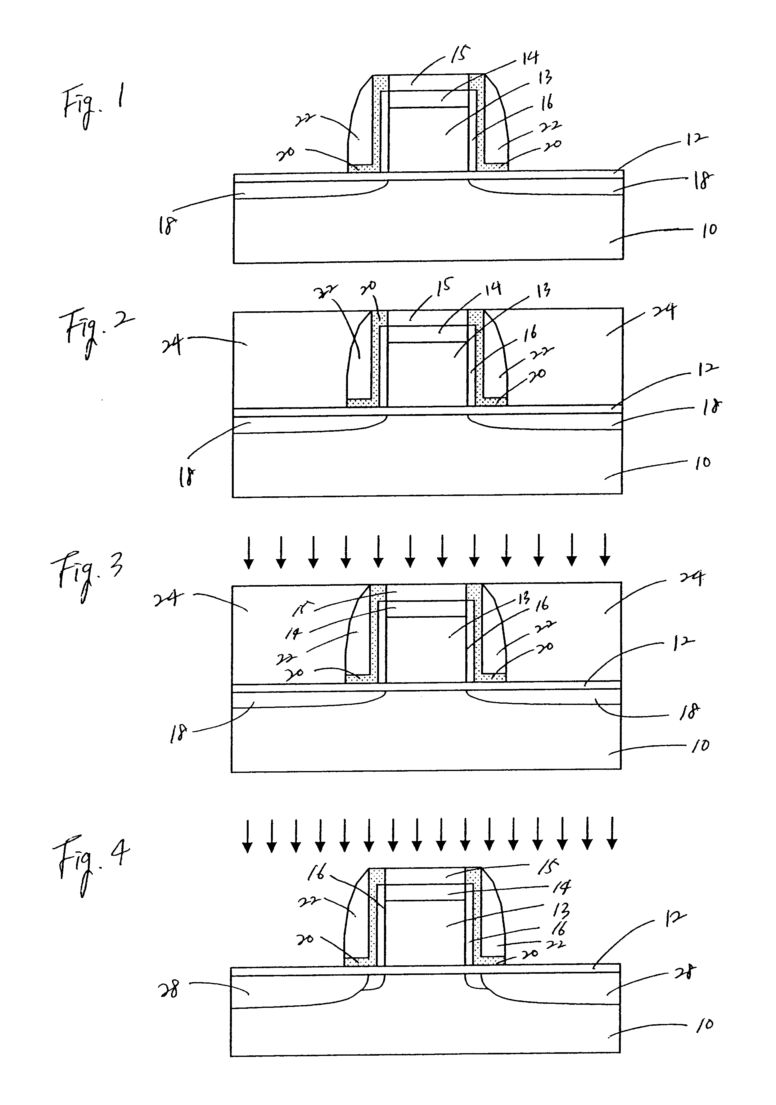 CMOS structure with maximized polysilicon gate activation and a method for selectively maximizing doping activation in gate, extension, and source/drain regions