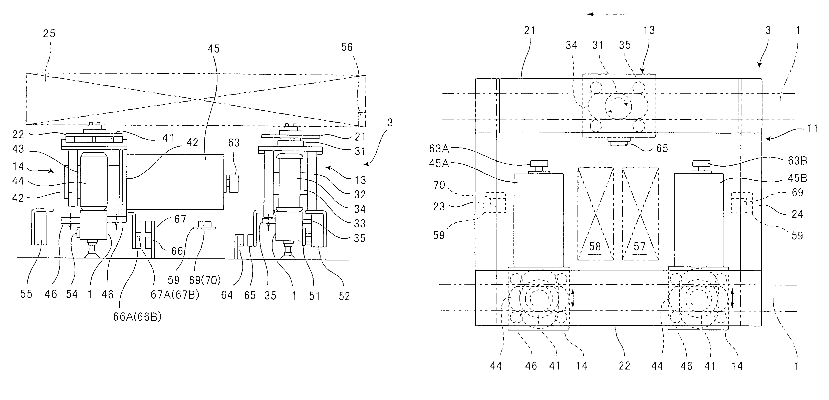 Travel control method for travel vehicle
