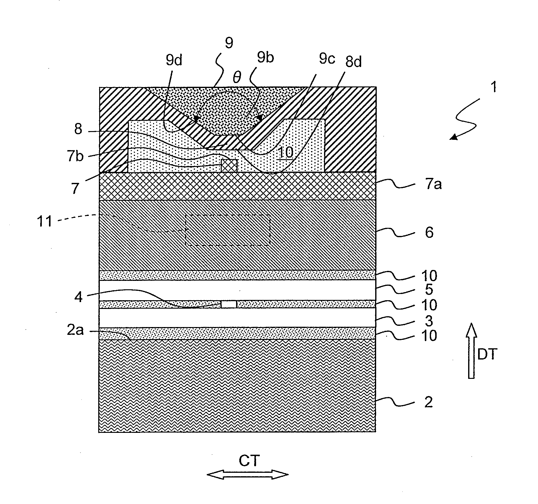 Thermally-assisted magnetic recording head having temperature sensor embedded on dielectric waveguide