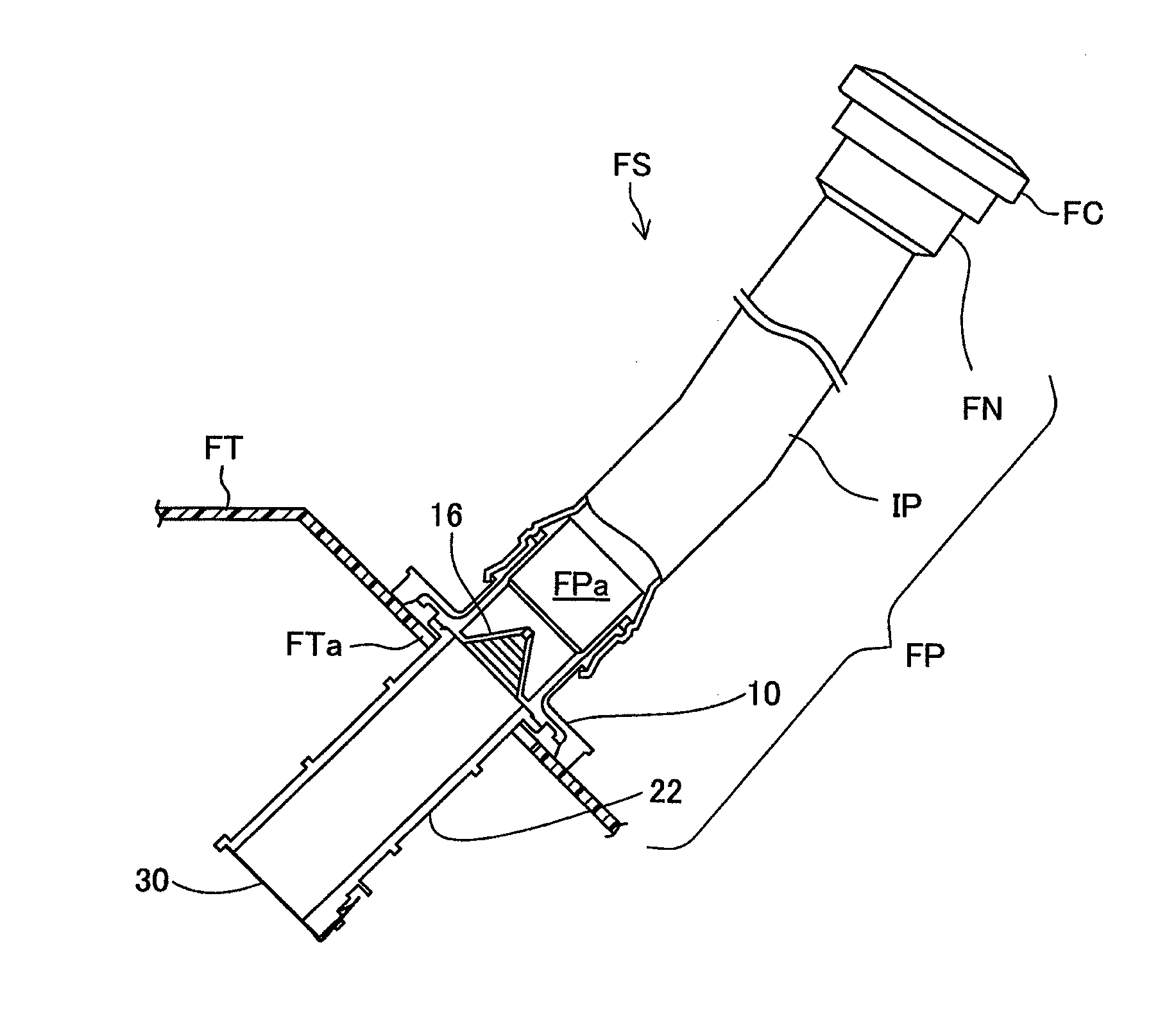 Fuel tank fueling device