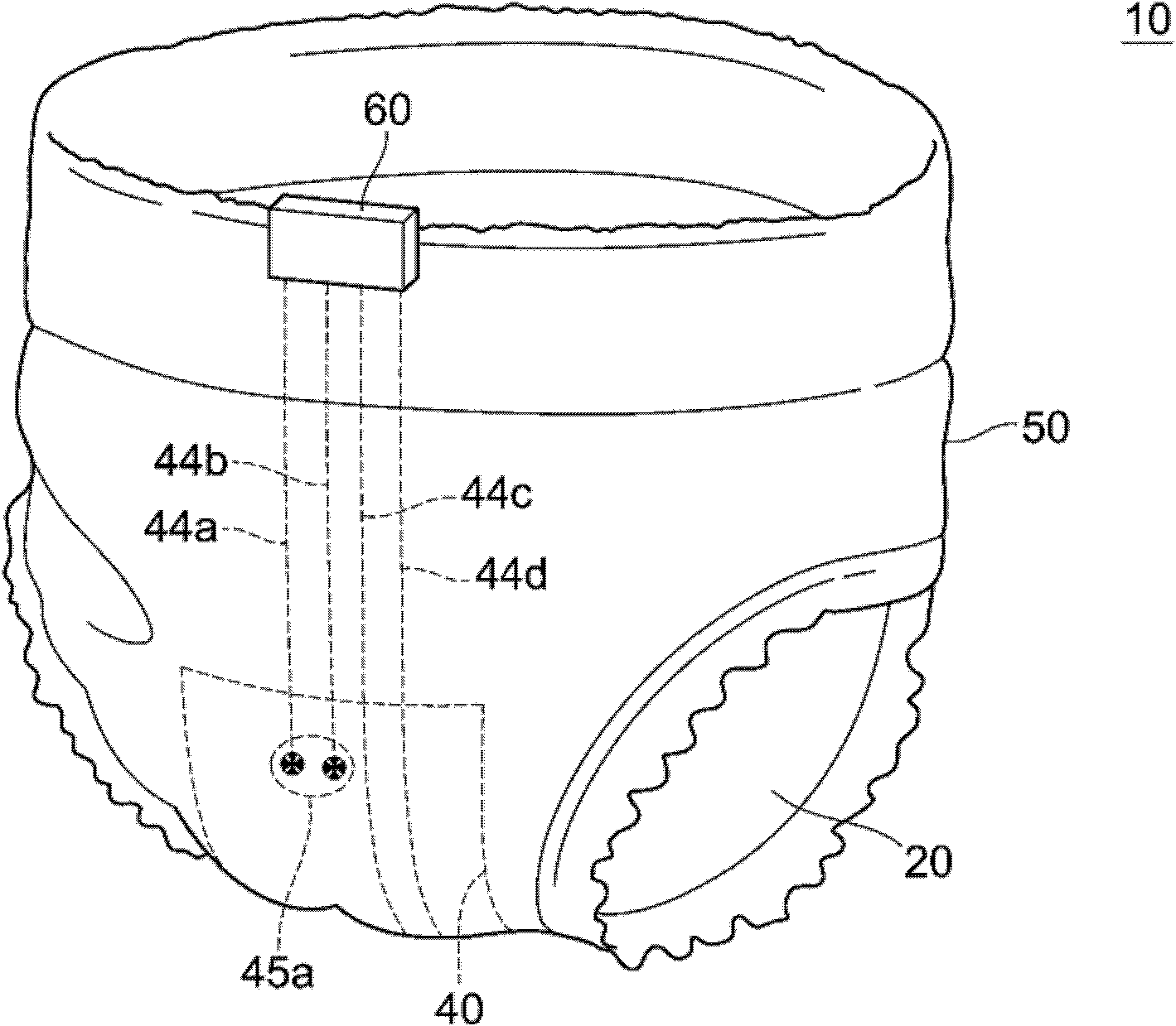 Diaper having a wetness detector, system thereof and wetness detecting method