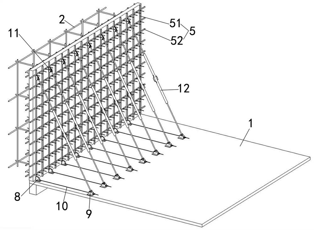 One-time pouring formwork system and construction method for super-high parapet wall on roof