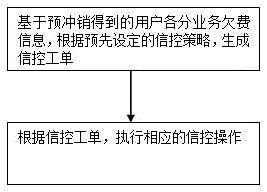 Credit control management method and system for radio and television sub-services oriented to triple play