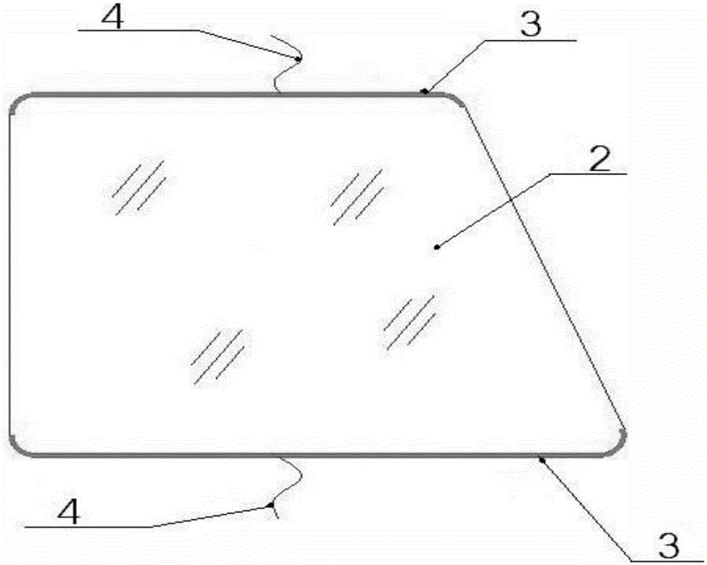 Uniformly heated transparent conductive film curved windshield and manufacturing method