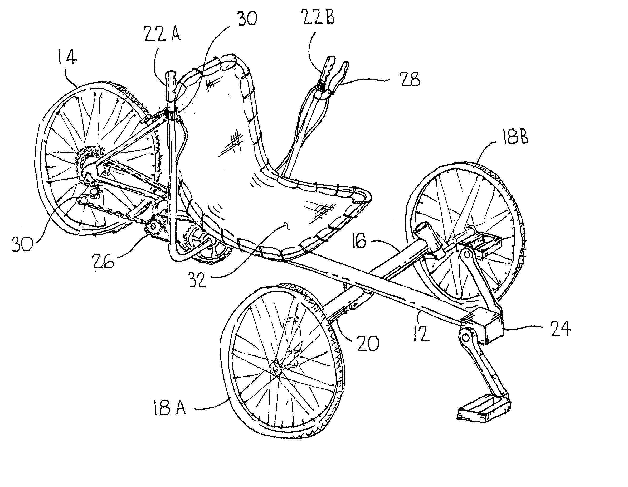 Human powered land vehicle combining use of legs and arms