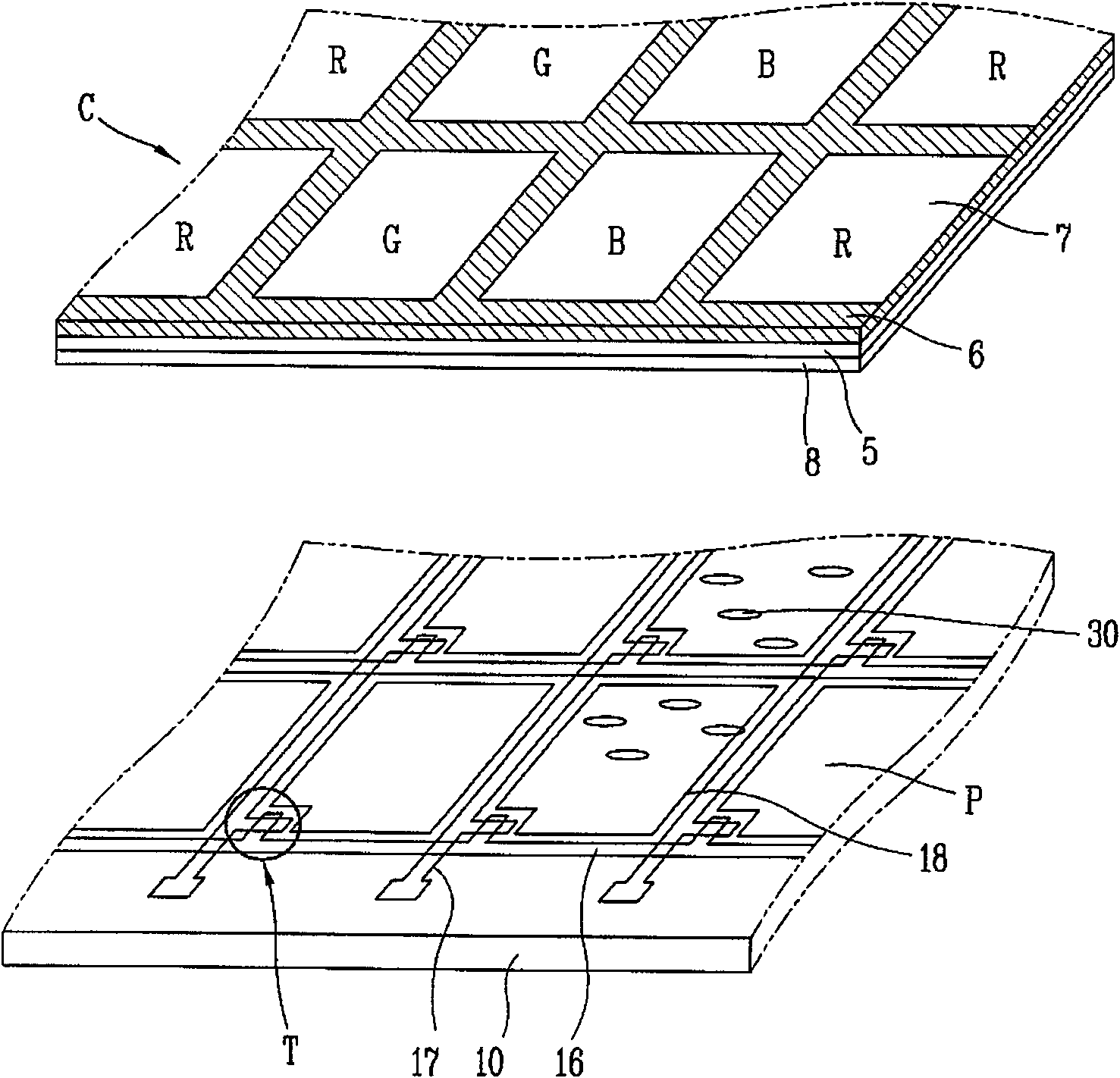 Color filter using surface plasmons, liquid crystal display device and method for fabricating the same