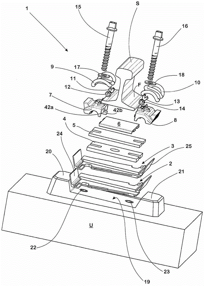 System for fastening a rail on a subsurface and underlay plate for such a system