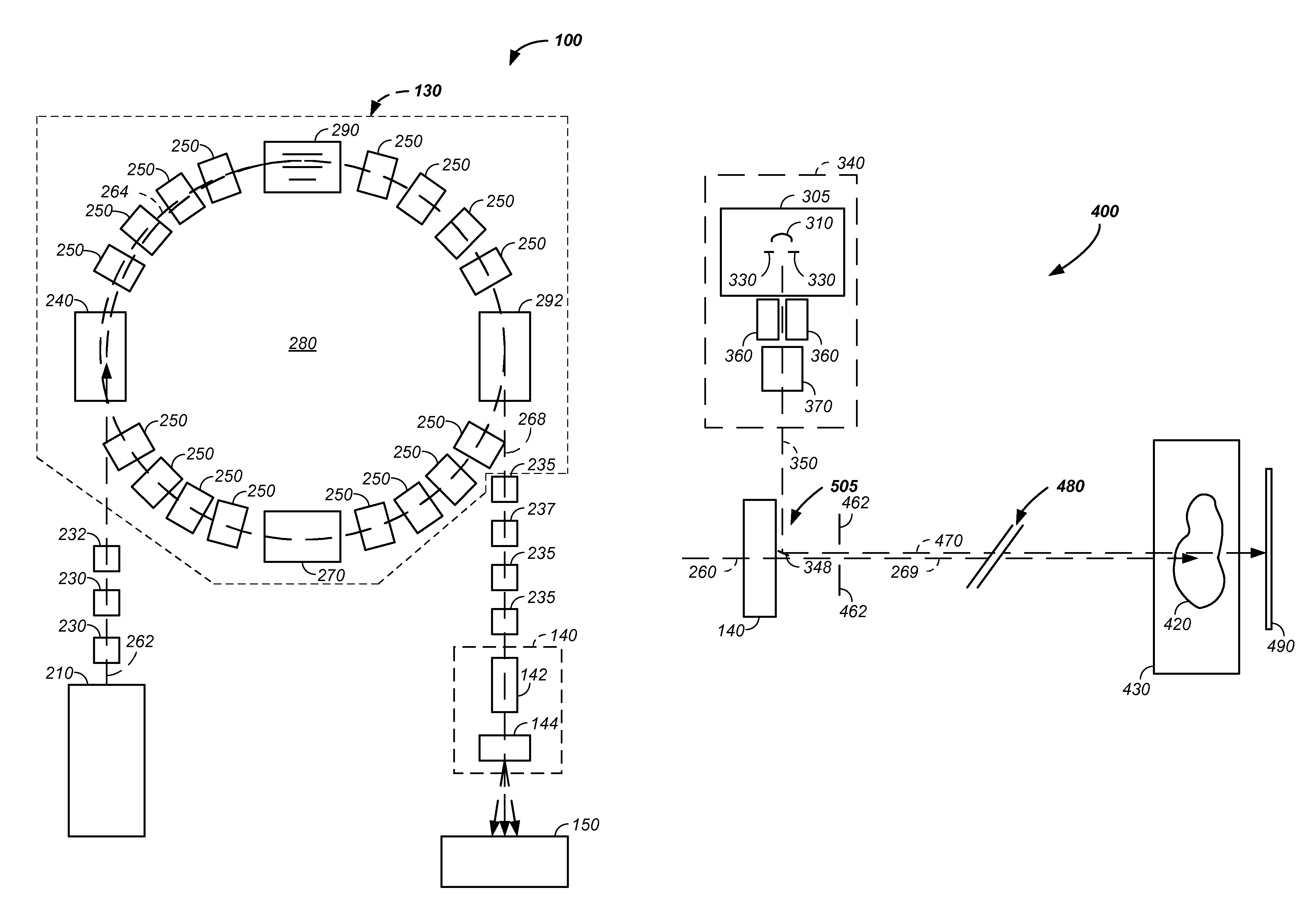 Elongated lifetime X-ray method and apparatus used in conjunction with a charged particle cancer therapy system