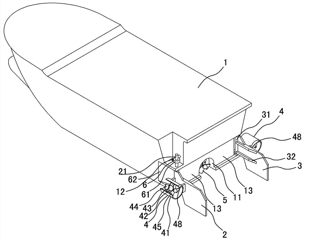 Dual-rudder multi-powder ship capable of braking