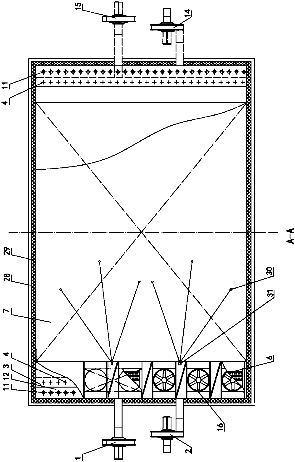 A side fan type cabin wood drying device and drying method