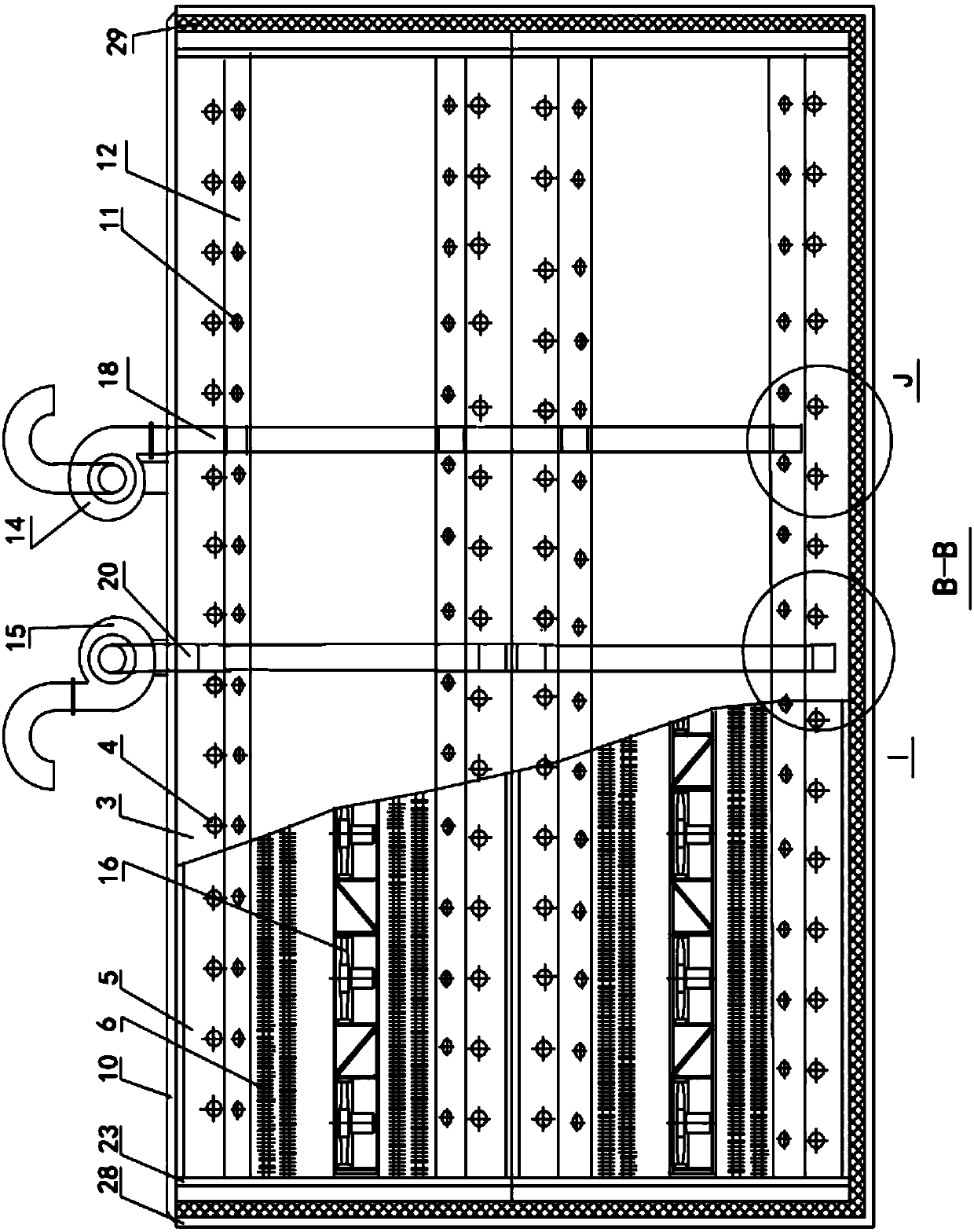 A side fan type cabin wood drying device and drying method