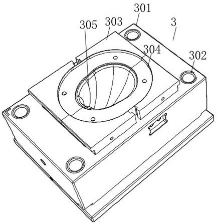 Steering gear box chassis connecting sleeve injection mold and injection method