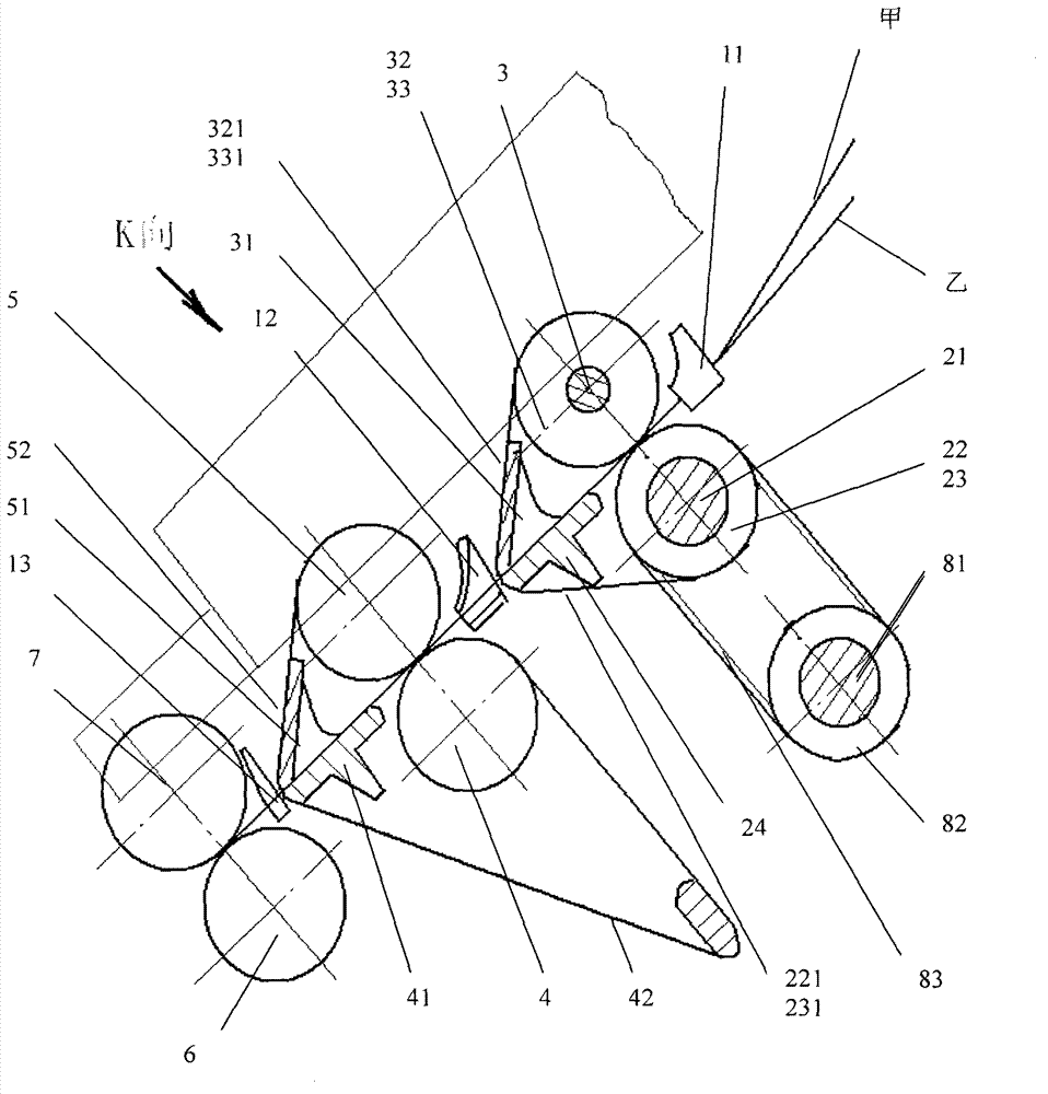 Method for spinning section-color yarns and drafting mechanism for spinning