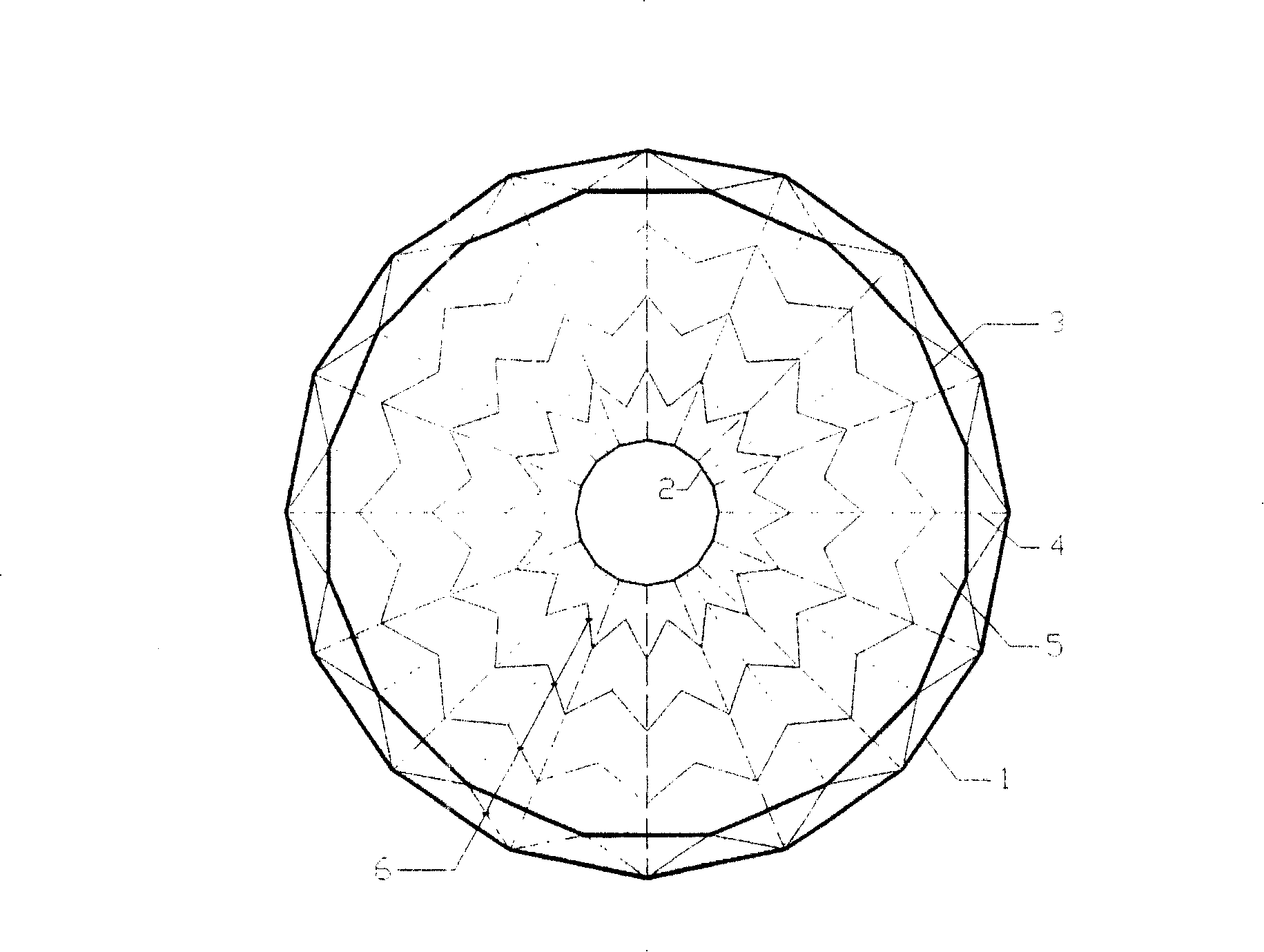 Folding plate type rope disc structure