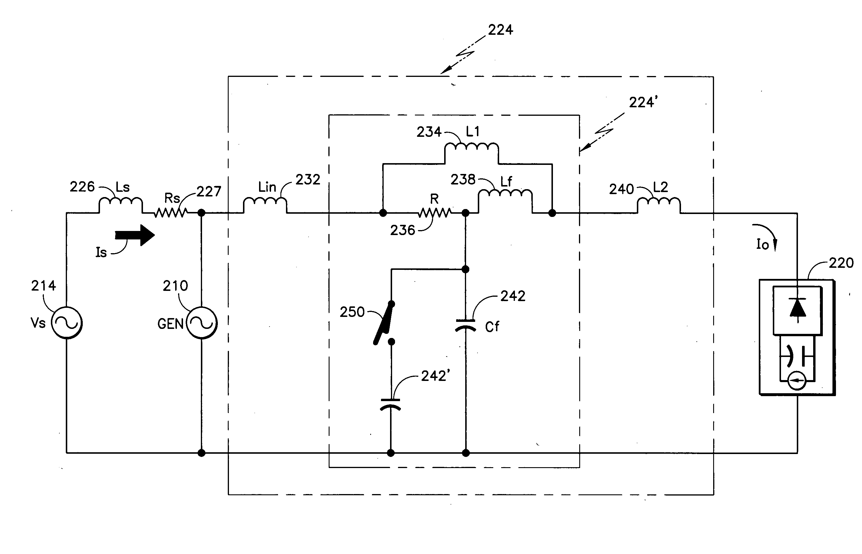 Harmonic filter with integrated power factor correction