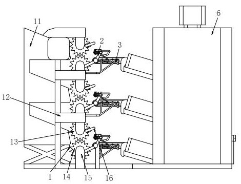 A corrugated box recycling and crushing device