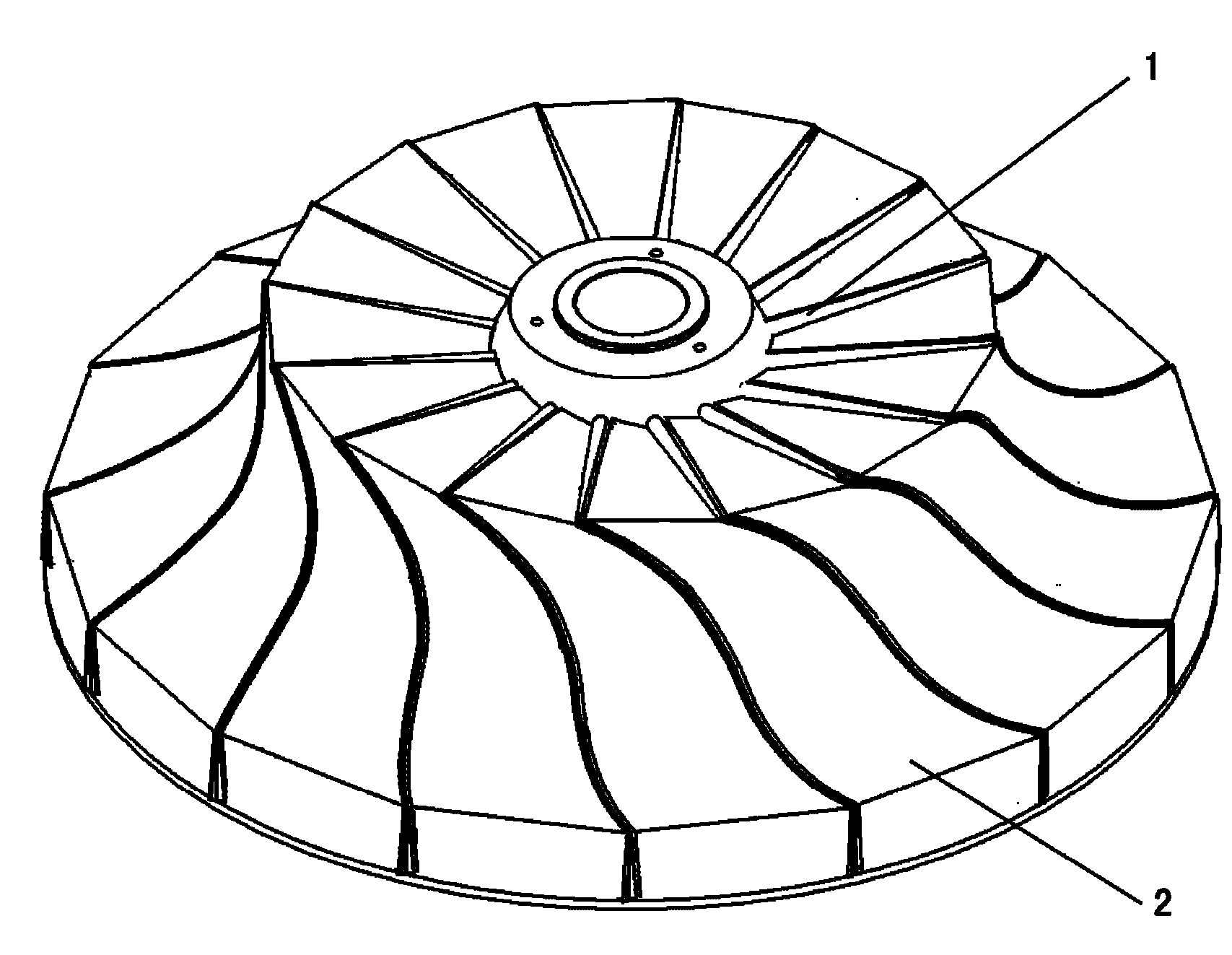 Turning method of thin-wall vane of leaf disc type part