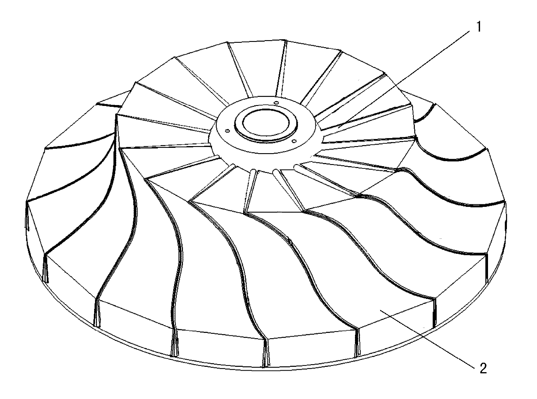 Turning method of thin-wall vane of leaf disc type part