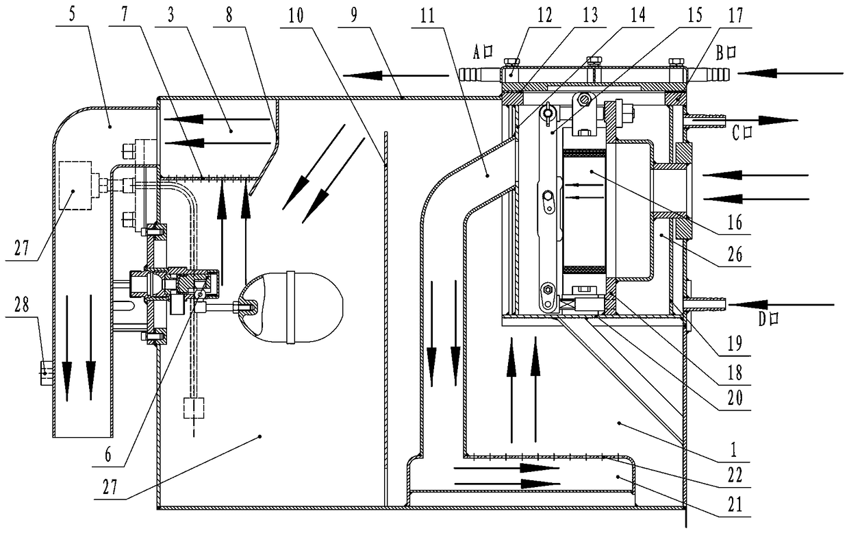 Exhaust gas treatment device for composite explosion-proof diesel engine