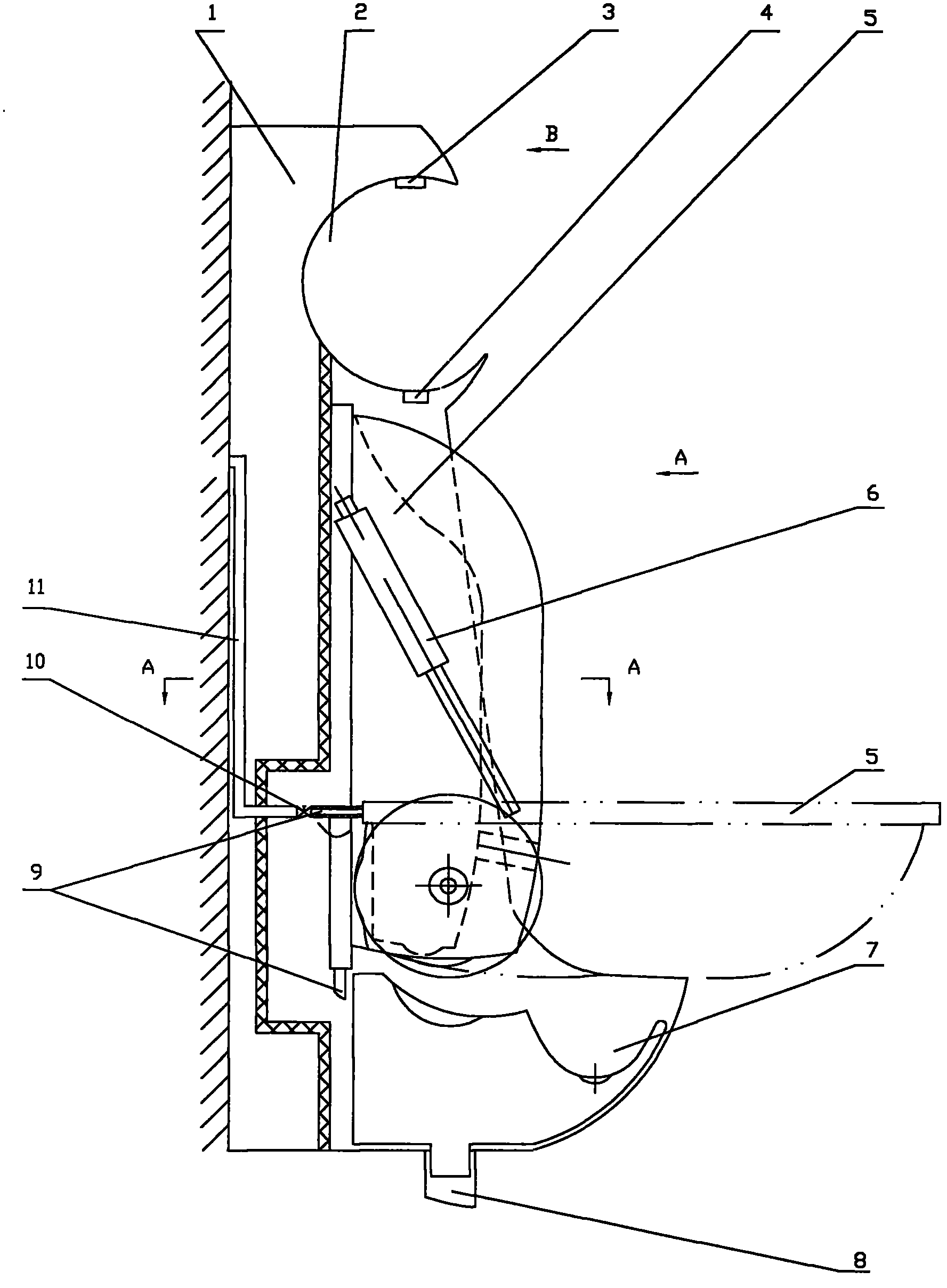 Folding multi-position integrated closestool