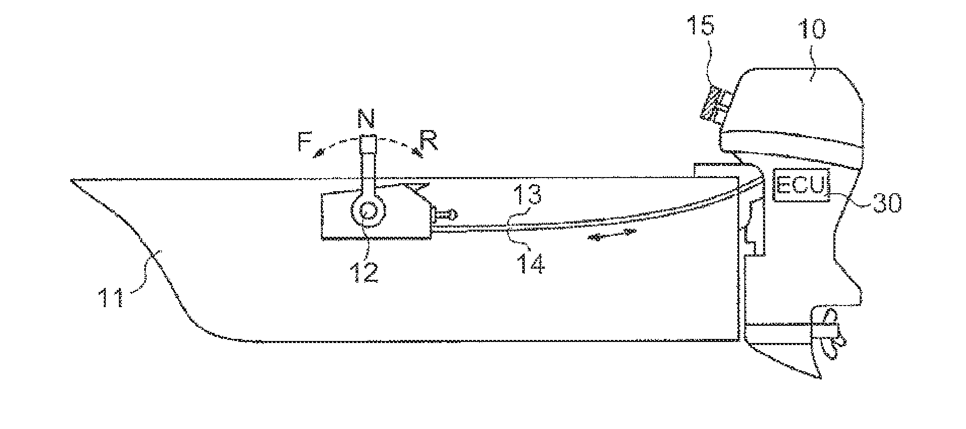 Boat engine idling revolution number control device and method