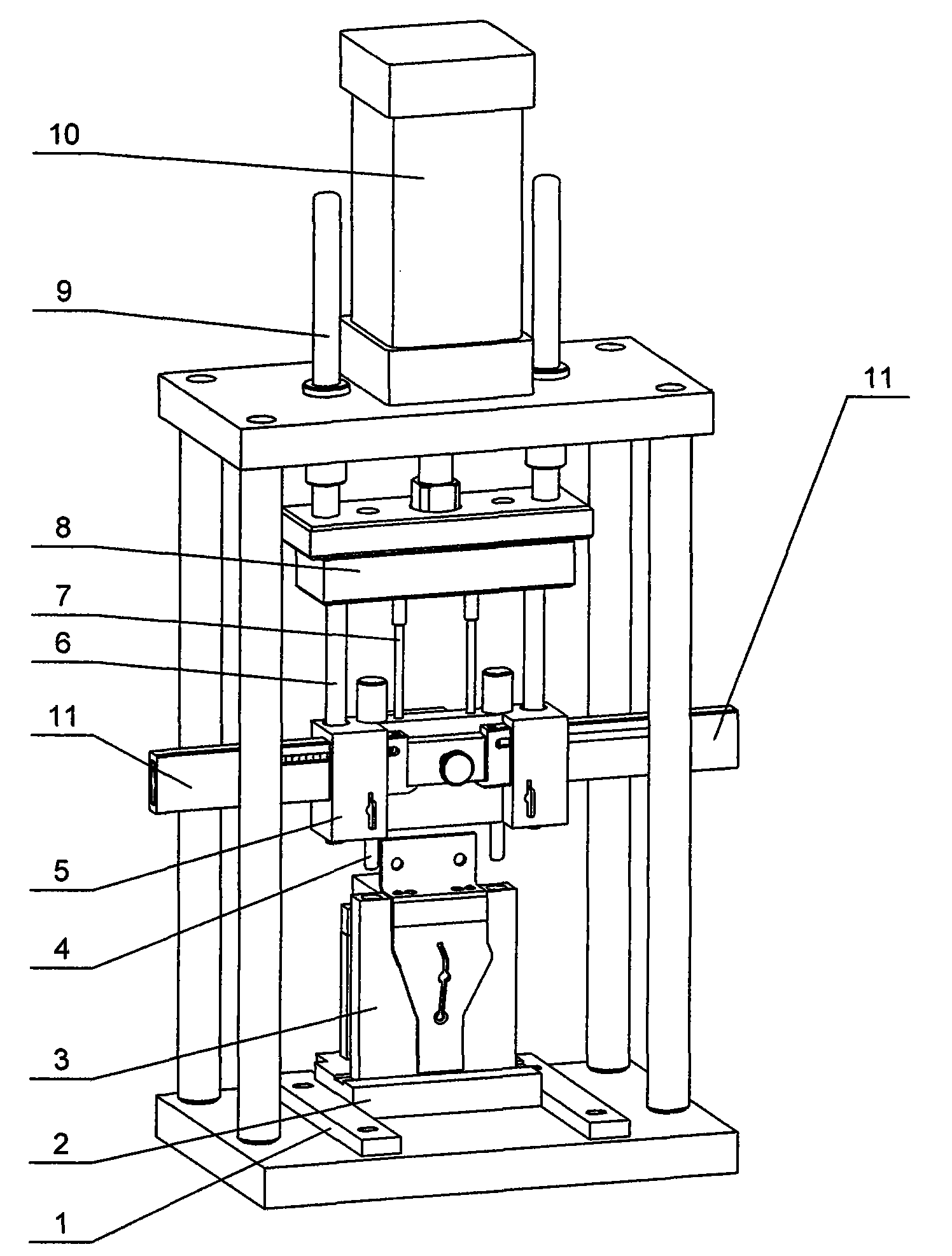 Elastic straight pin feeding device used for producing low-voltage circuit breakers