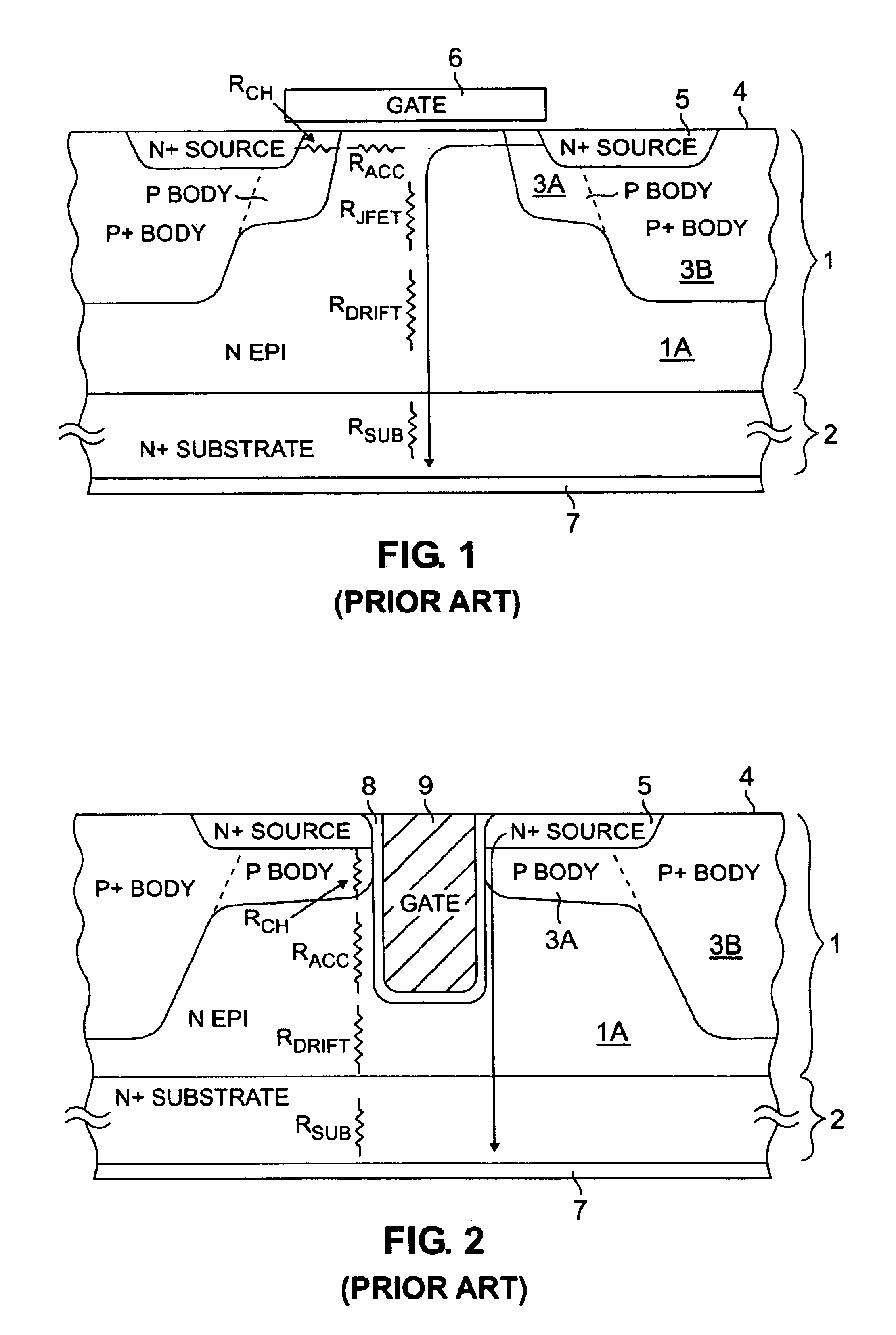 Double diffused field effect transistor having reduced on-resistance