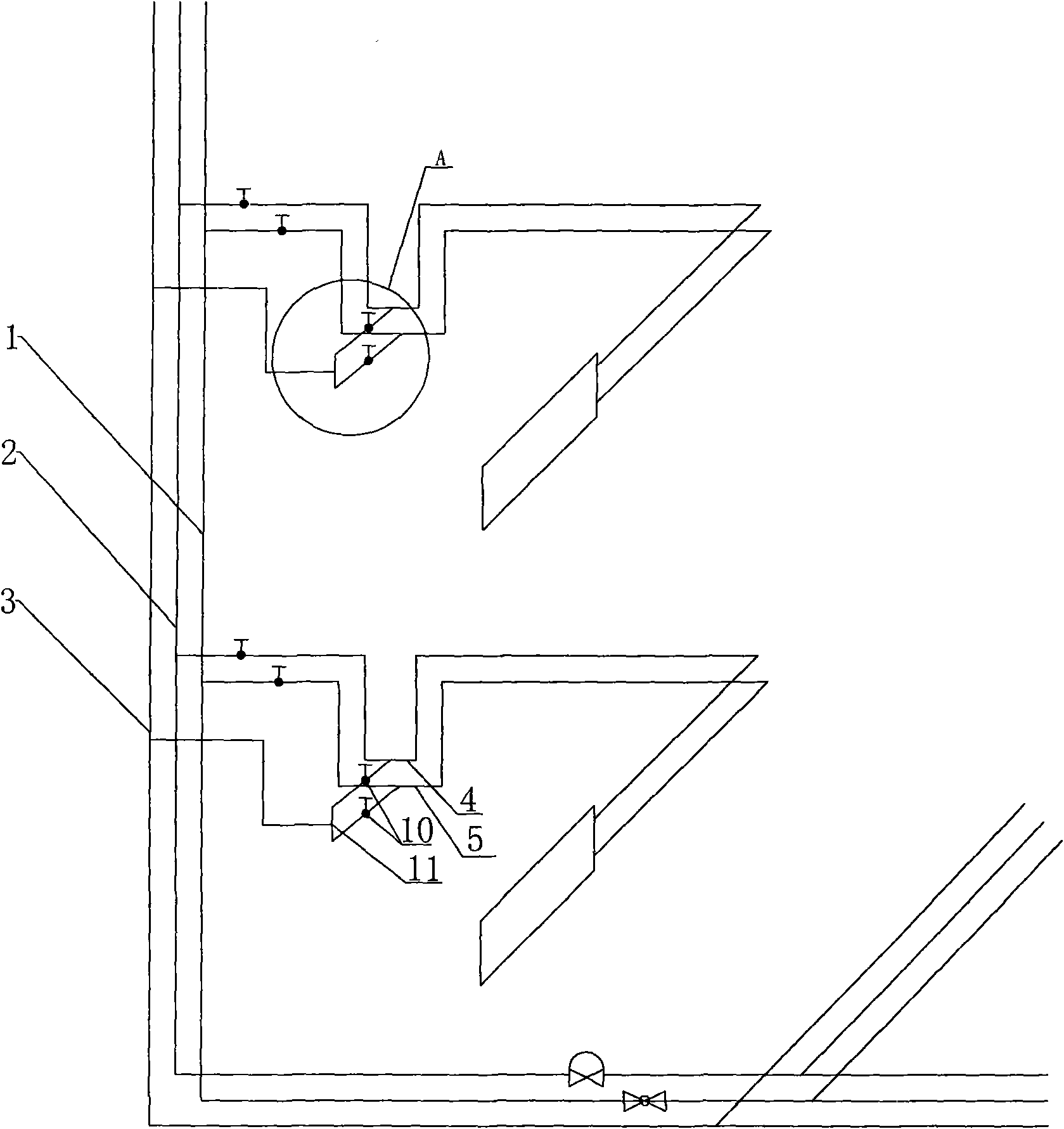 Mounting method of individually-charged heating pipelines