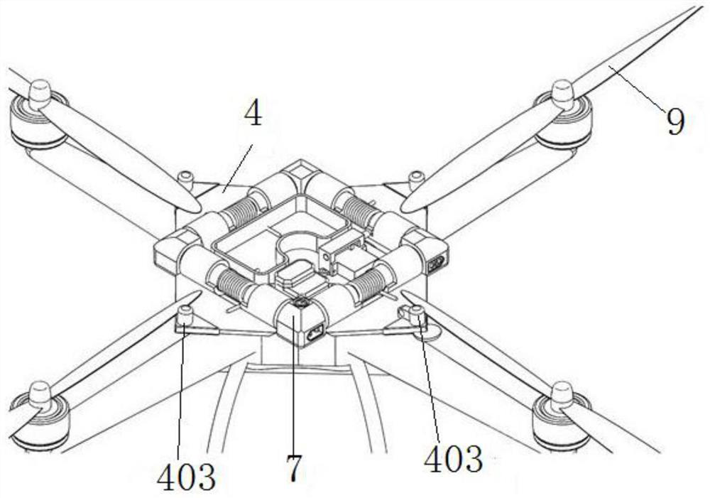 Unmanned aerial vehicle intelligent parachute device with parachute opening and propeller stopping tightly coupled