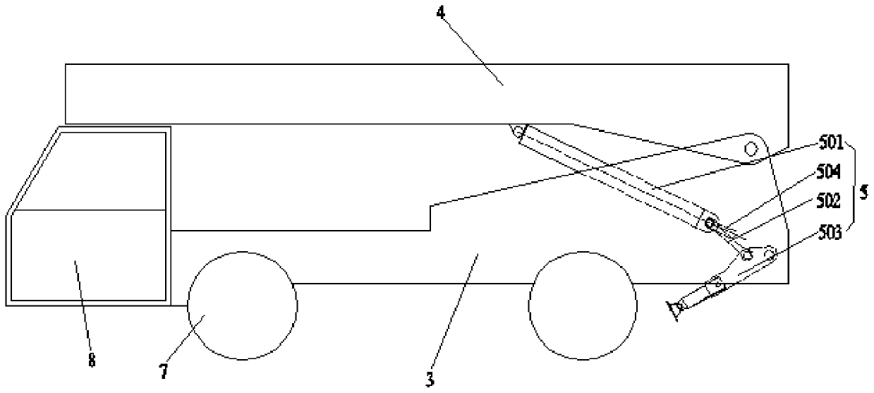 Erecting mechanism and operation vehicle with erecting mechanism