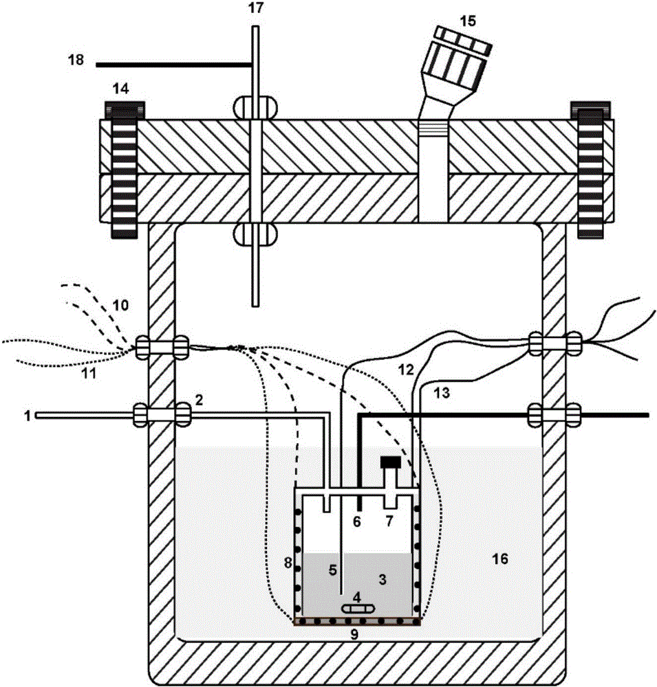 Device for carrying out adiabatic calorimetric measurement at high temperature and high pressure