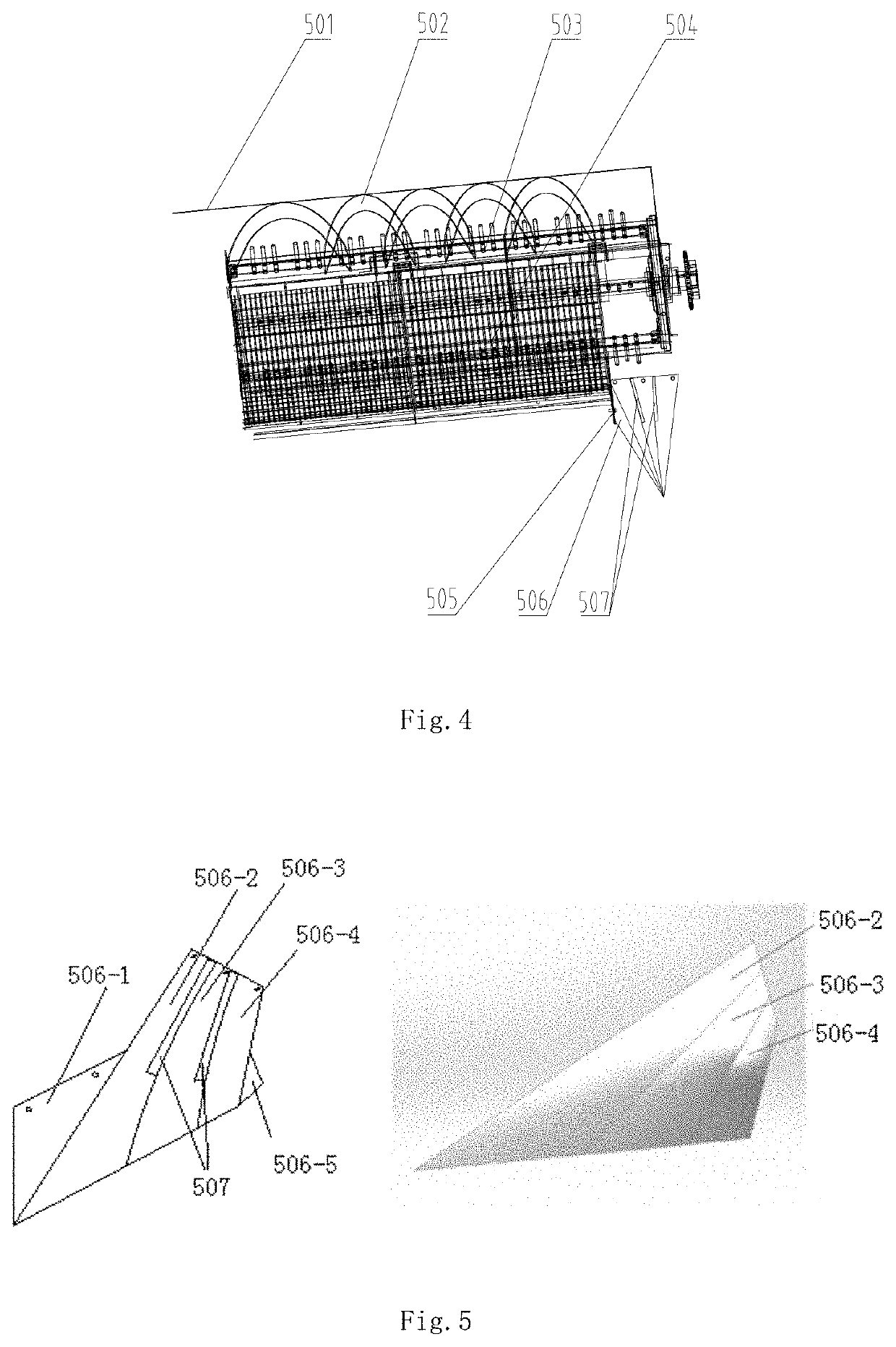 Self-adaptive throwing device for stalks cutting and discharging in the longitudinal axial flow combine harvesters and its control method