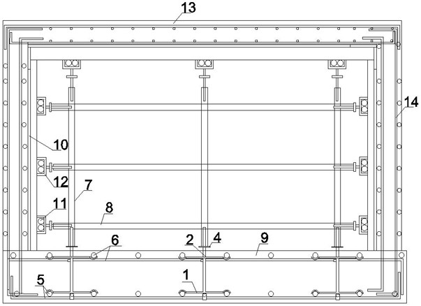 Construction method for synchronous formwork supporting and concrete pouring of bottom plate and top plate of cast-in-place pipe gallery
