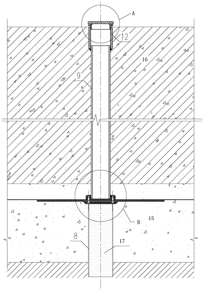 A method of pre-embedding grouting holes in the floor of underground caverns