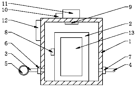 Heat dissipation analysis simulation equipment for lithium battery protection based on Internet of things