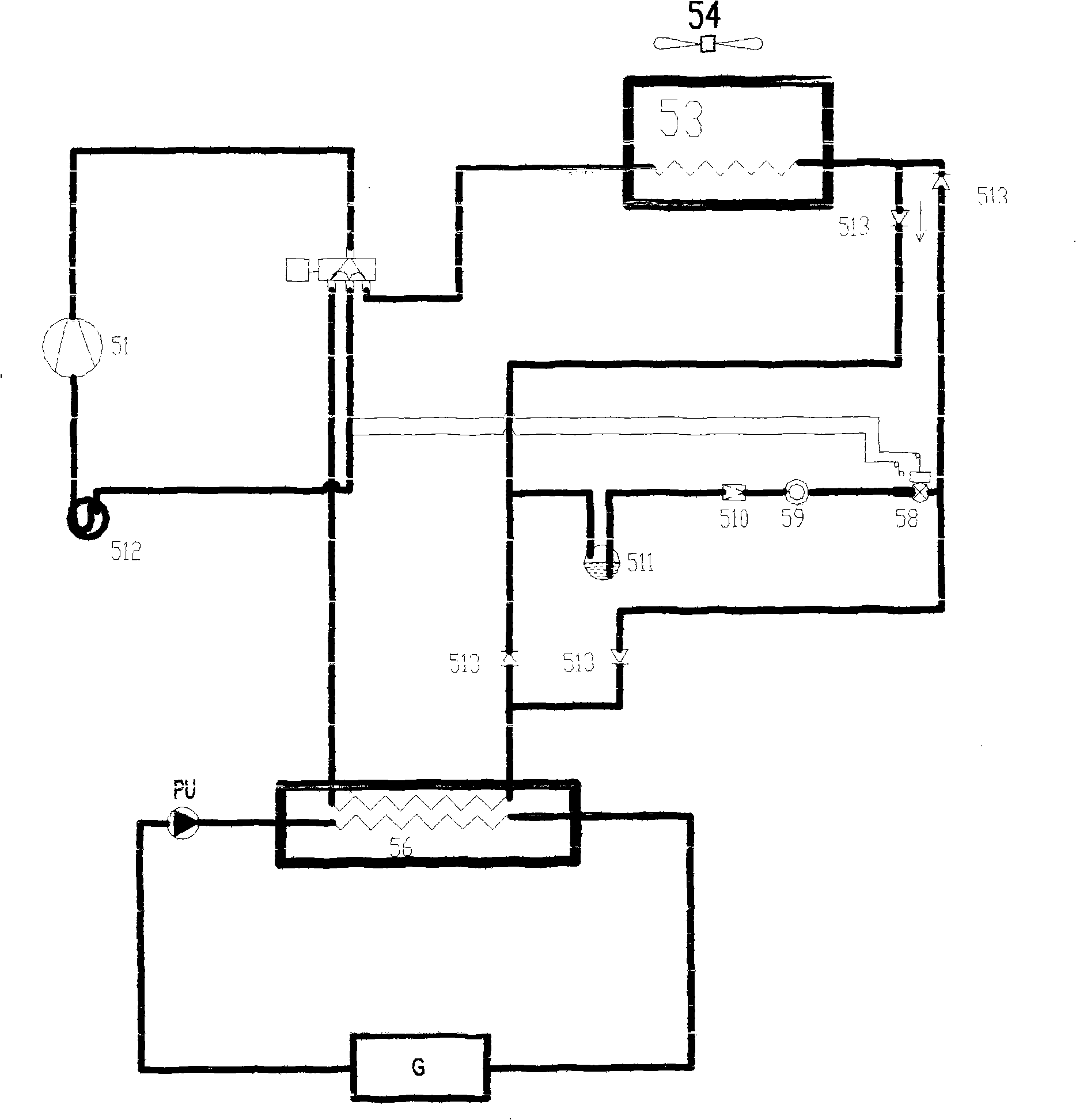 Double-cold source heat pump centralized type air conditioner device