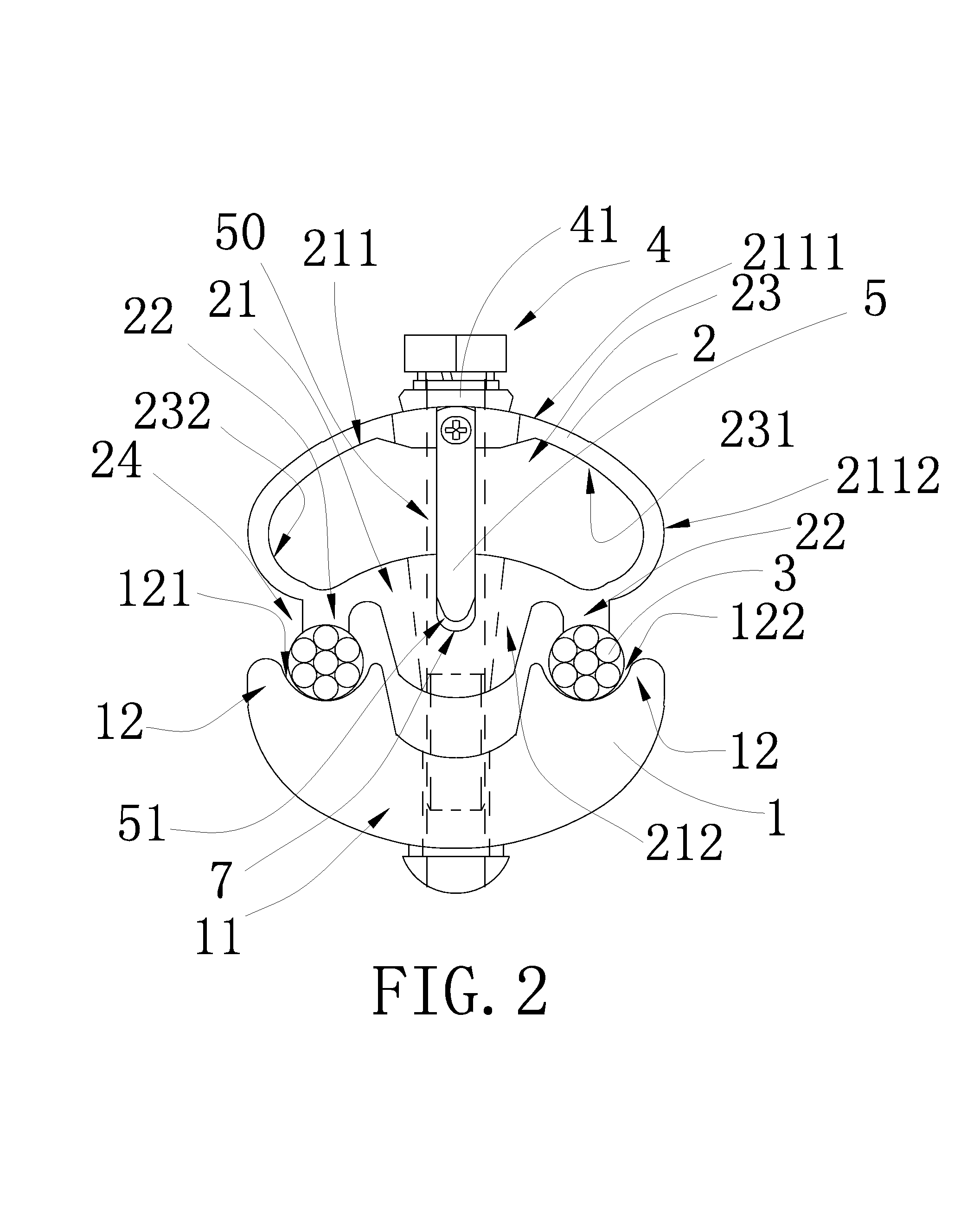 Clamping device for electrical cables