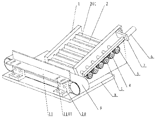 Rolling rod type ferrule delivering and feeding device