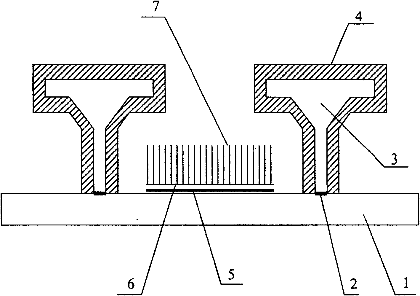 Pland display having umbrella-shaped grid array structure and its manufacturing technology