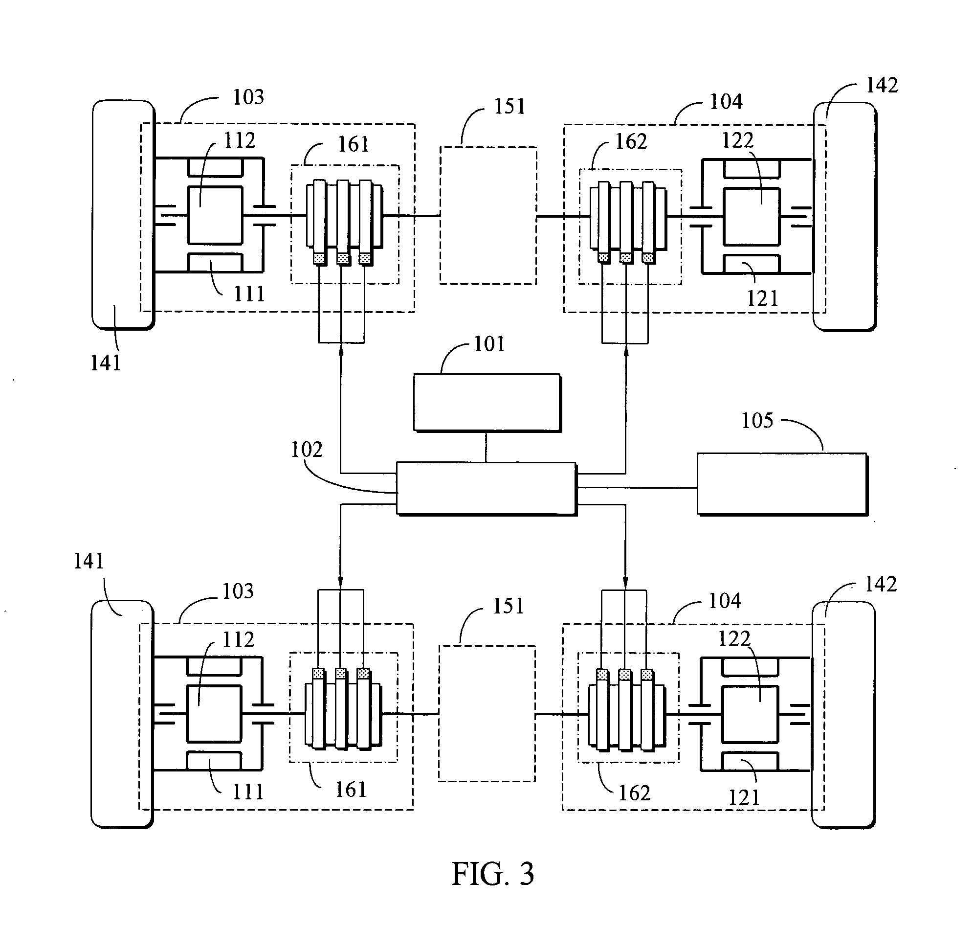 Repulsive differential driving double-acting type electrical machinery power system