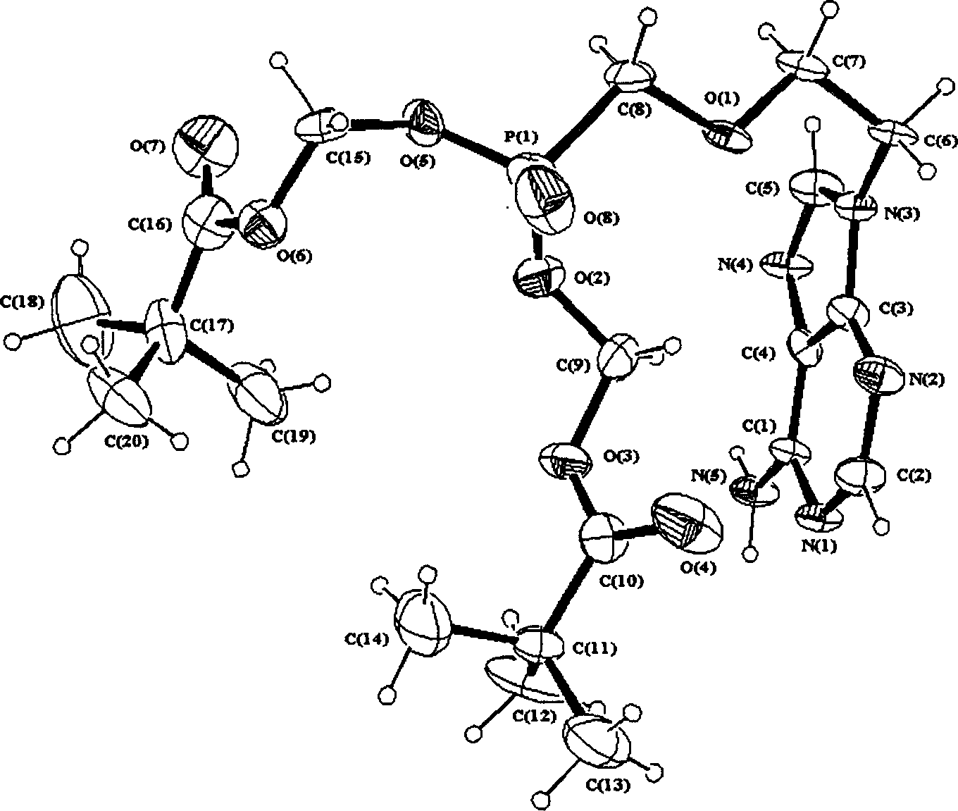 9-[2-[[[di (trimethylacetoxyl) methyl] phosphoroso] methoxy]-ethyl] adenine crystal and its prepn and crystal application