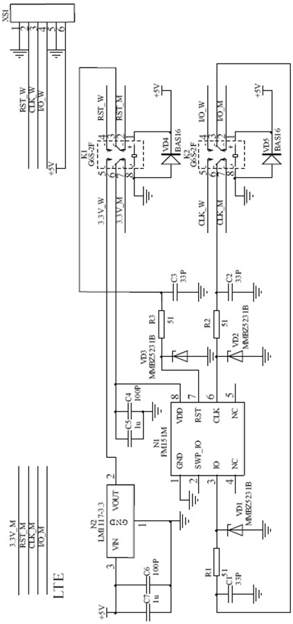 Circuit for on-site SIM card data programming by LTE equipment and implementation method