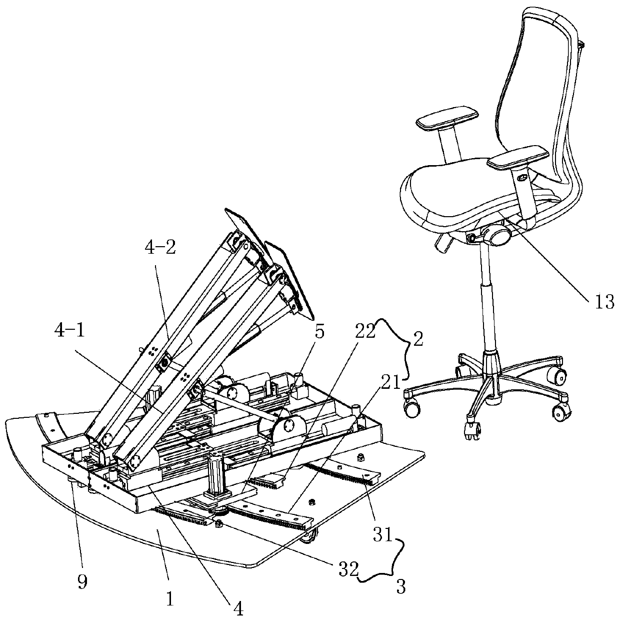 A spatial four-degree-of-freedom lower limb rehabilitation training device