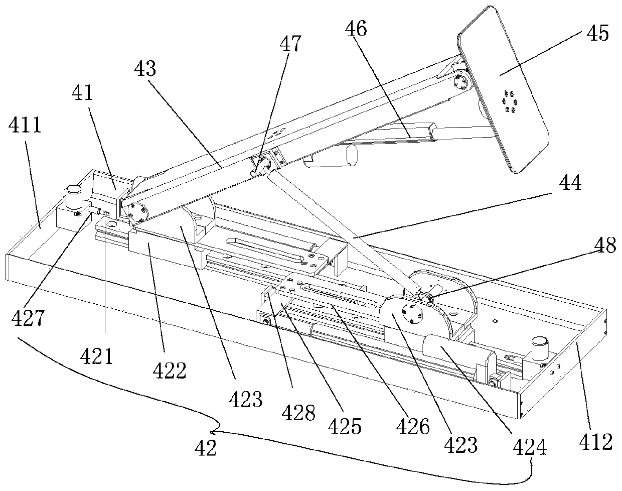 A spatial four-degree-of-freedom lower limb rehabilitation training device