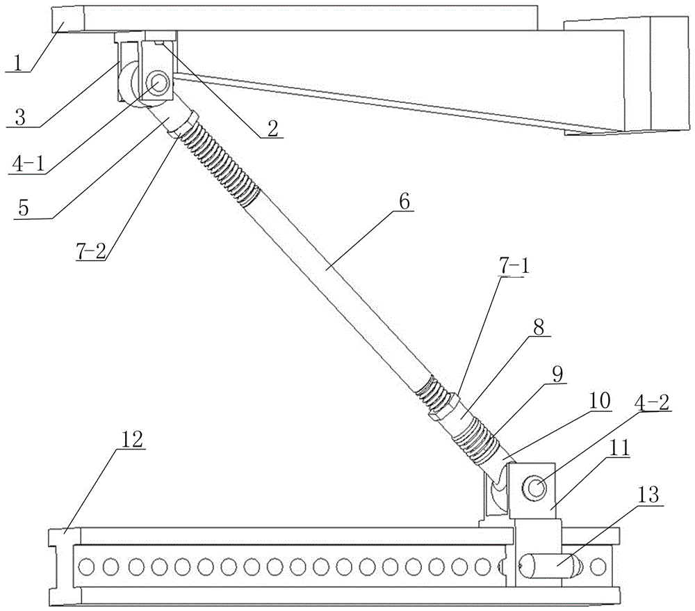 Adjustable supporting device of magnetic powder pressing automatic production line feeding plate